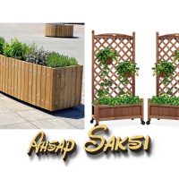 Seperatörlü Ahşap Saksı